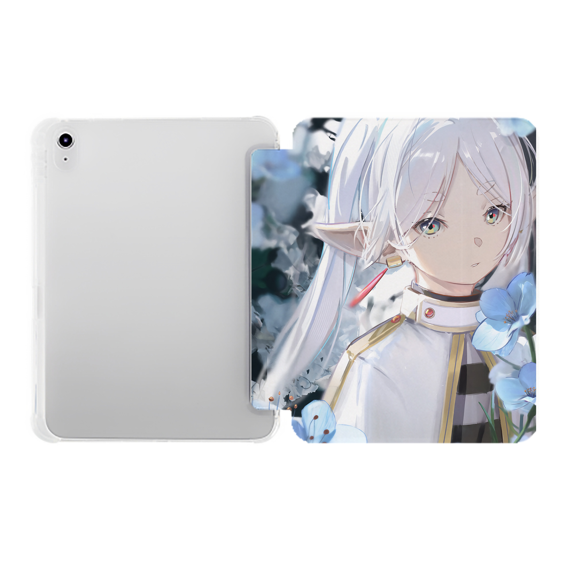 （画像用） 葬送のフリーレン Frieren IPad ケース ペン収納付き 三つ折りスタンド PUレザー×シリコン 対応機種9.5/10.5/10.9インチ